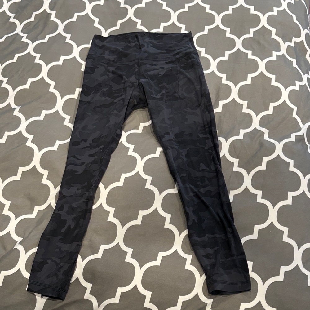 Lululemon Black/gray Camouflage Leggings